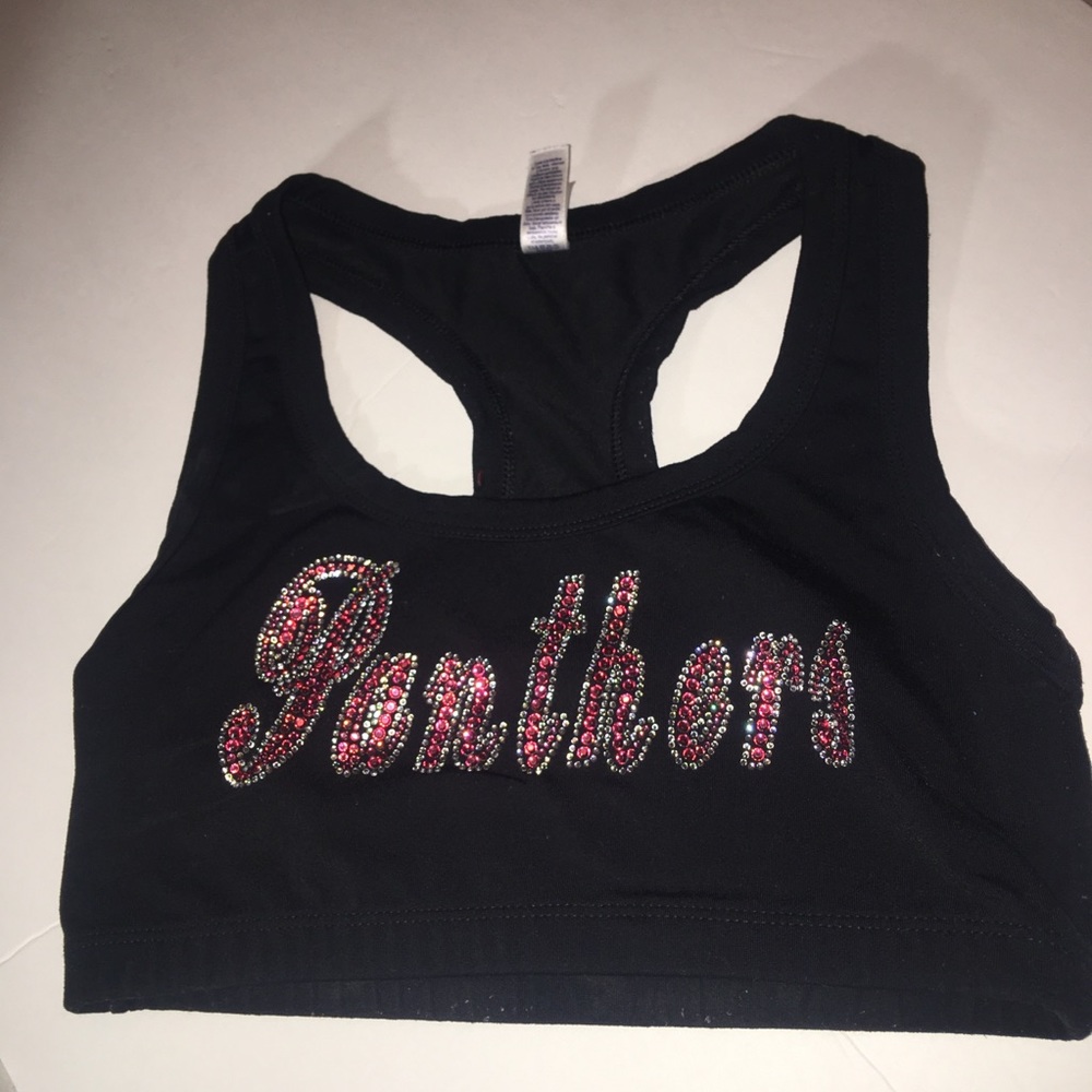 Bling Cheer Athletics Panthers Sports Bra